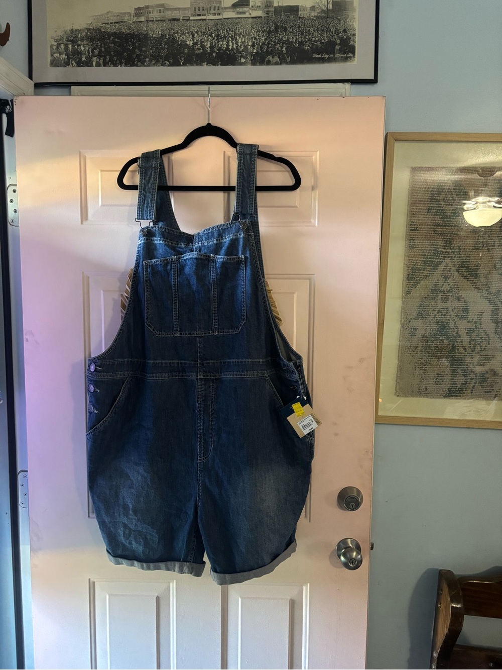 Stone Mountain Accessories Denim Short Overalls Romper - Blue